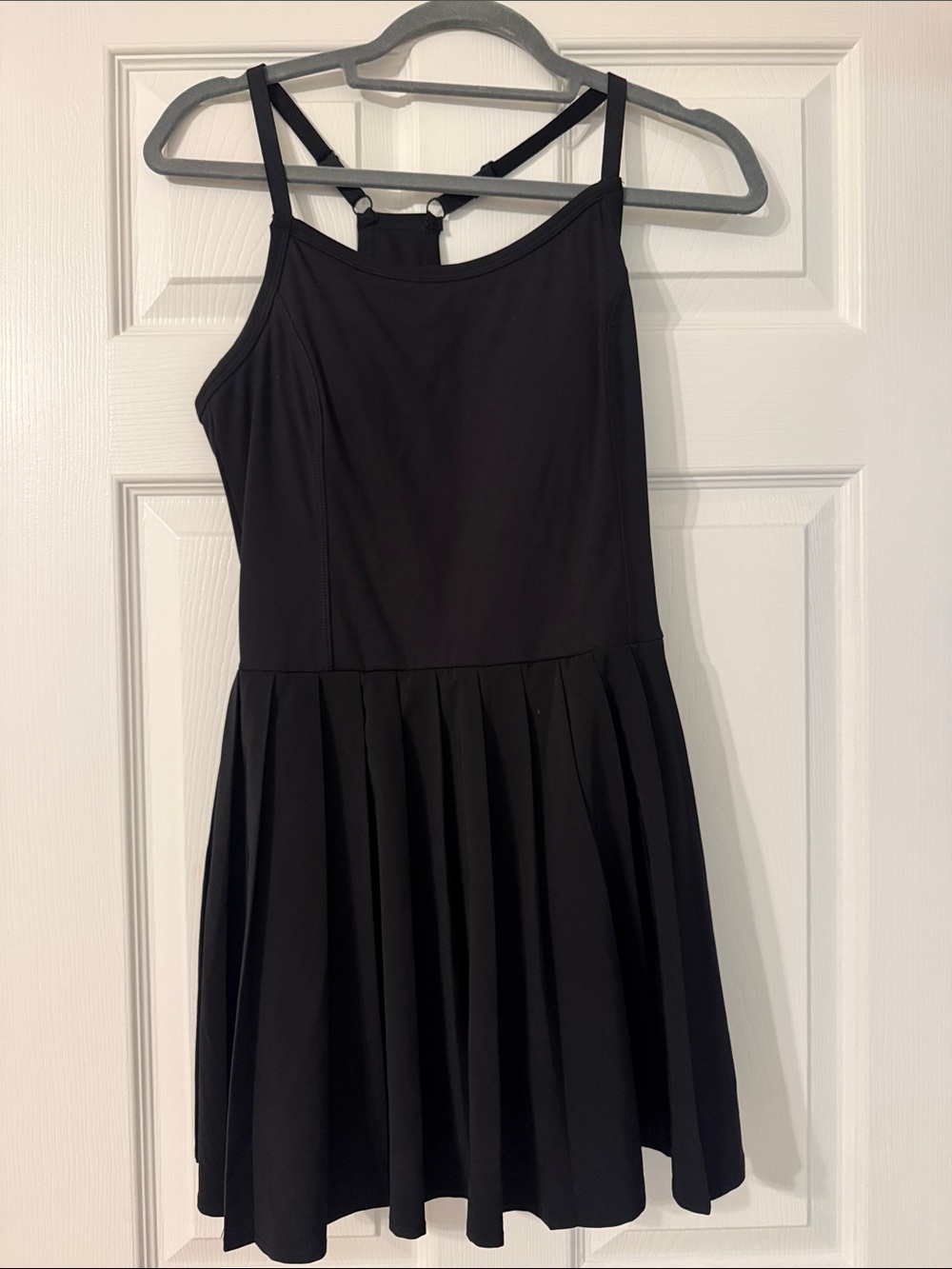Love and Sport Black Sleeveless Skater Dress with Double Straps